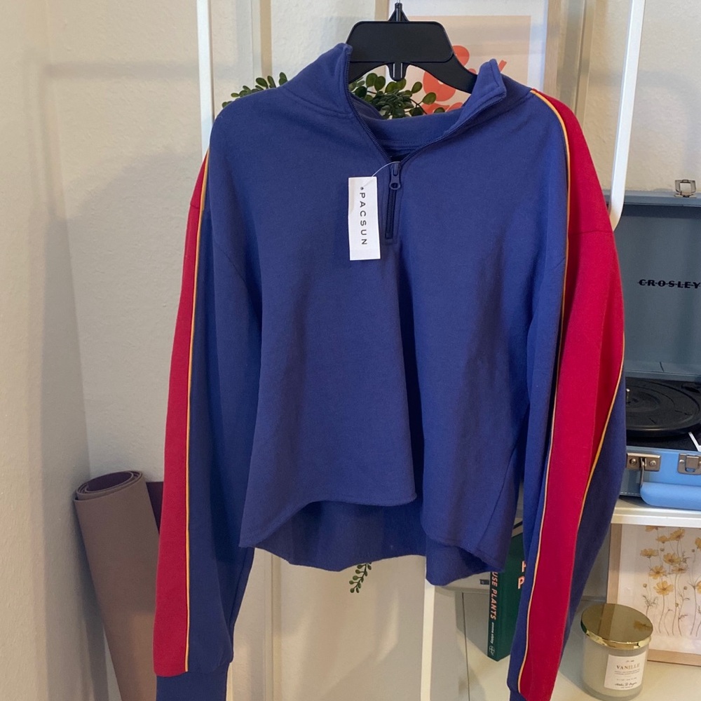 LA Hearts Navy/Red/Yellow Quarter Zip Pullover